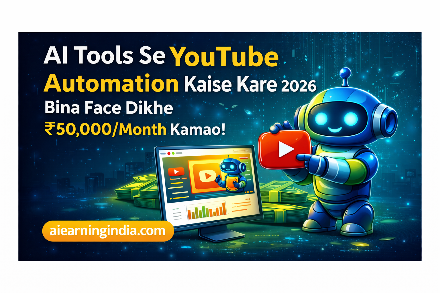 AI Tools Se YouTube Automation Kaise Kare 2026 โ Bina Face Dikhe โน50,000/Month Kamao!